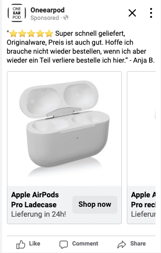 OneEarPod animated social ad creative